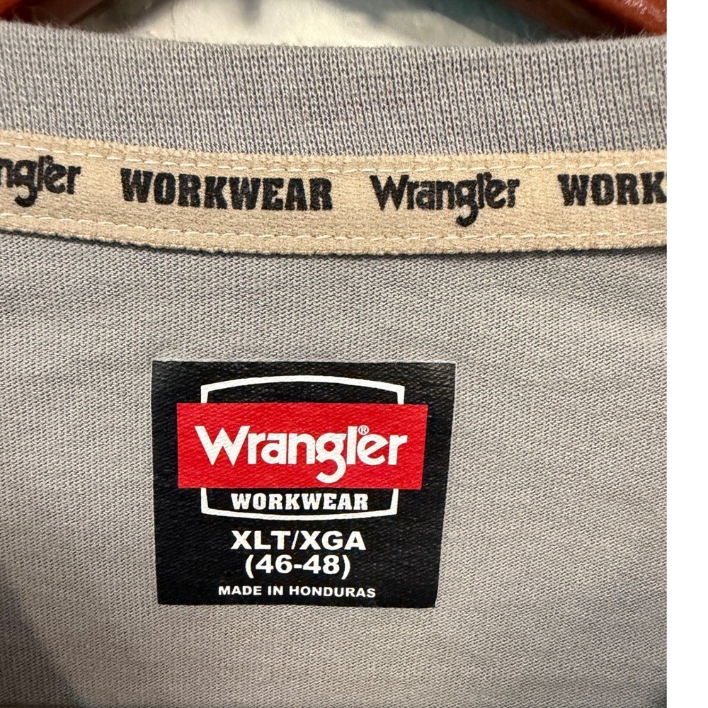 Wrangler Workwear Mens Gray Pocket T-Shirt Cotton Short Sleeve XLT WW55281 - Picture 3 of 8